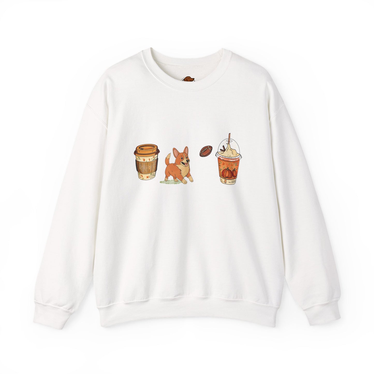 Corgi Fall Cups Unisex Heavy Blend™ Crewneck Sweatshirt