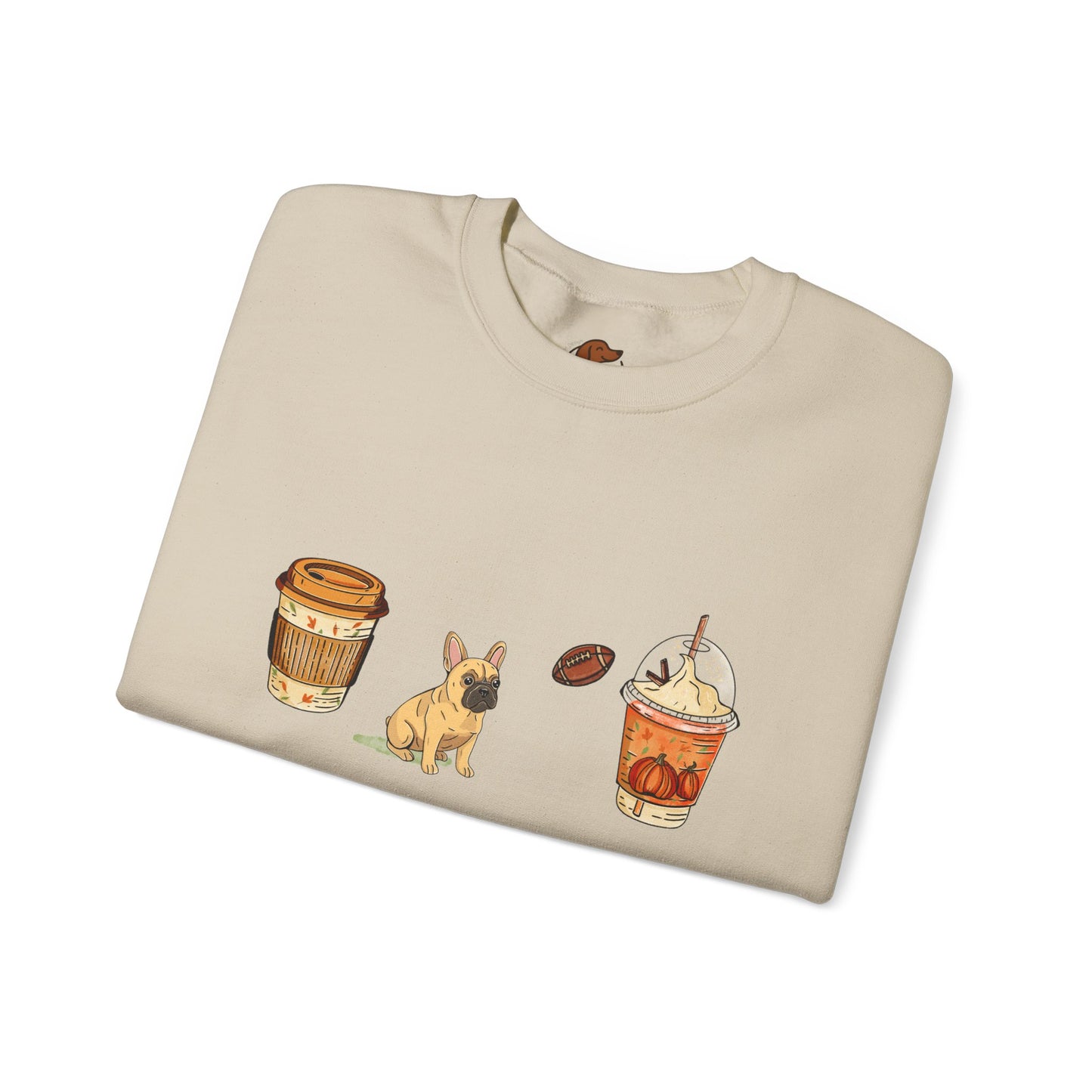 Frenchie Fall Cups Unisex Heavy Blend™ Crewneck Sweatshirt