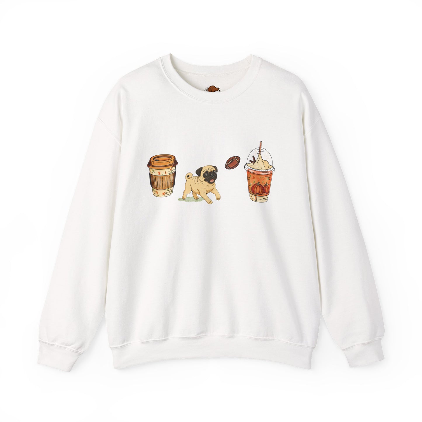 Pug Fall Cups Unisex Heavy Blend™ Crewneck Sweatshirt