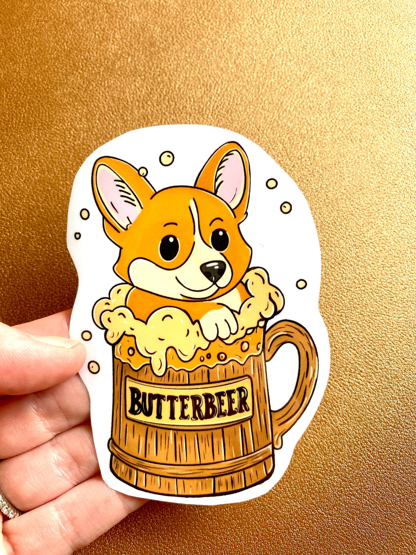 Sticker -Muggle Pup of butterbeer (Corgi)
