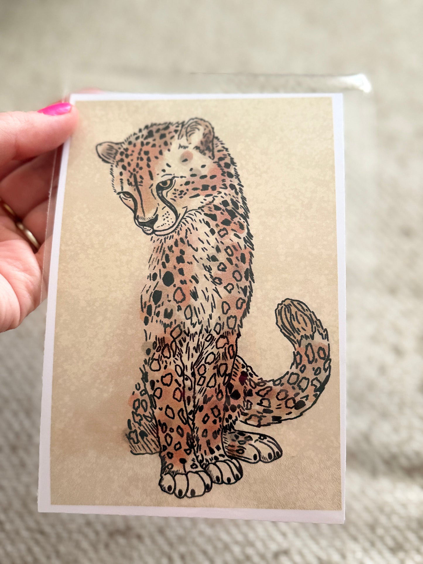 Hand Drawn Cheetah Print| Whimsical Animal Print (4x6)