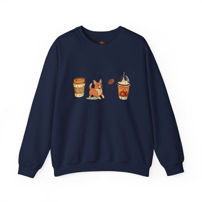 Corgi Fall Cups Unisex Heavy Blend™ Crewneck Sweatshirt