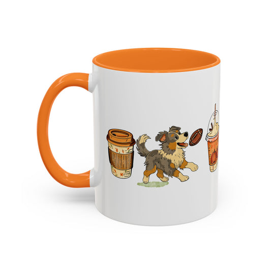 Australian Shepherd Fall design, color Mugs 11oz