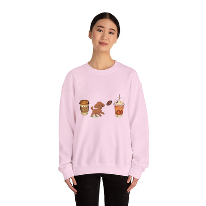 Mini Poodle Fall Cups Unisex Heavy Blend™ Crewneck Sweatshirt