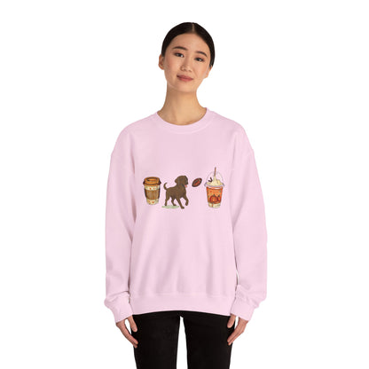 Chocolate lab Fall Cups Unisex Heavy Blend™ Crewneck Sweatshirt