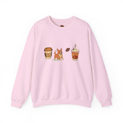 Corgi Fall Cups Unisex Heavy Blend™ Crewneck Sweatshirt