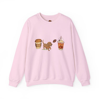 Dachshund Fall Cups Unisex Heavy Blend™ Crewneck Sweatshirt