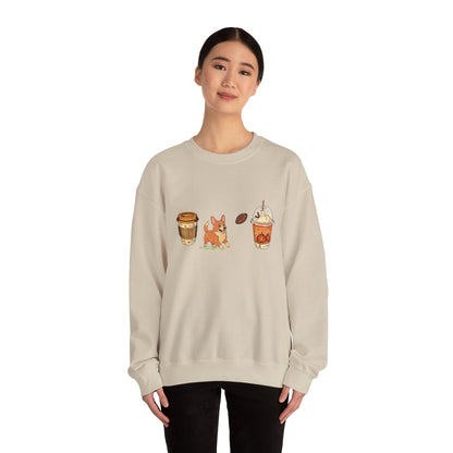 Corgi Fall Cups Unisex Heavy Blend™ Crewneck Sweatshirt
