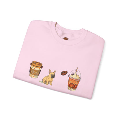 Frenchie Fall Cups Unisex Heavy Blend™ Crewneck Sweatshirt