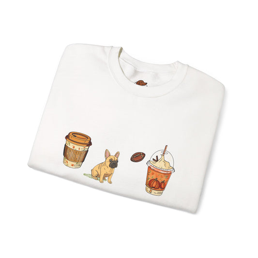 Frenchie Fall Cups Unisex Heavy Blend™ Crewneck Sweatshirt