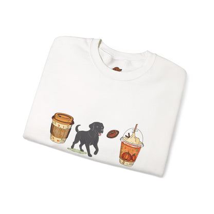 Black lab Fall Cups Unisex Heavy Blend™ Crewneck Sweatshirt