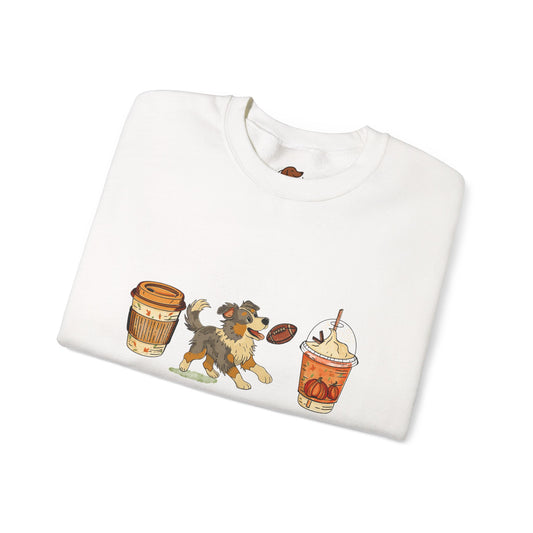 Australian Shepherd Fall Cups Unisex Heavy Blend™ Crewneck Sweatshirt