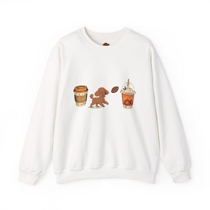 Mini Poodle Fall Cups Unisex Heavy Blend™ Crewneck Sweatshirt