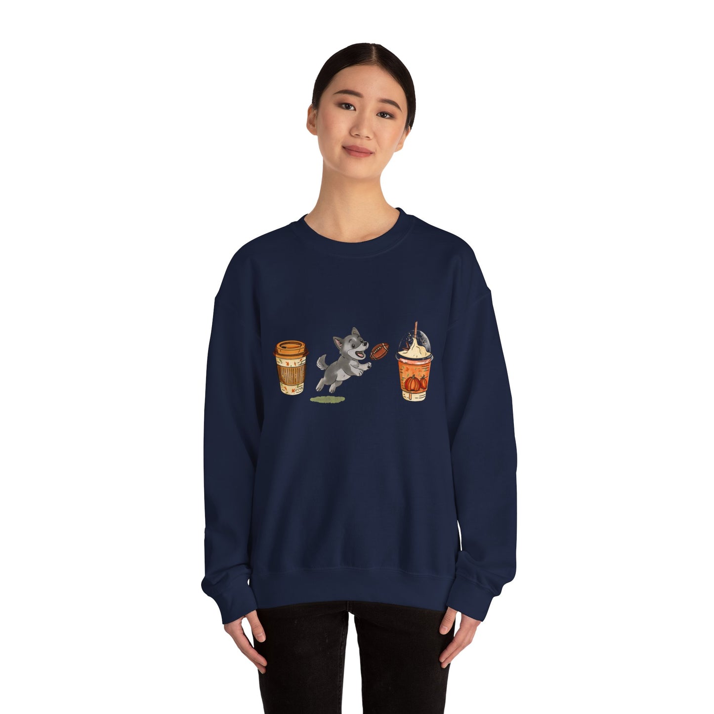 Husky Grey  Fall Cups Unisex Heavy Blend™ Crewneck Sweatshirt