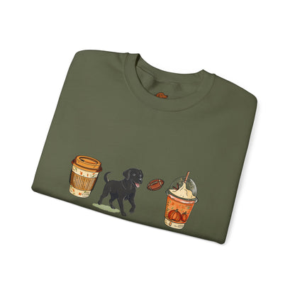 Black lab Fall Cups Unisex Heavy Blend™ Crewneck Sweatshirt