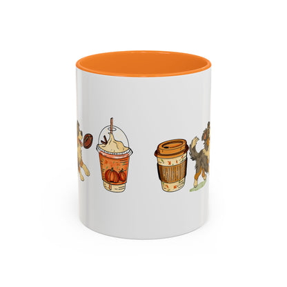 Australian Shepherd Fall design, color Mugs 11oz