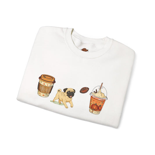 Pug  Fall Cups Unisex Heavy Blend™ Crewneck Sweatshirt