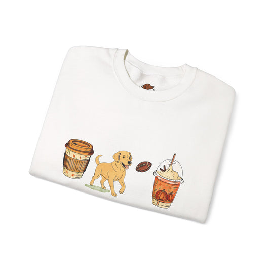 Yellow Lab Fall Cups Unisex Heavy Blend™ Crewneck Sweatshirt