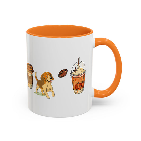 Beagle fall design, color Mugs 11oz