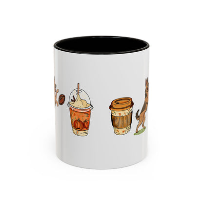 German Shepherd Fall design, color Mugs 11oz