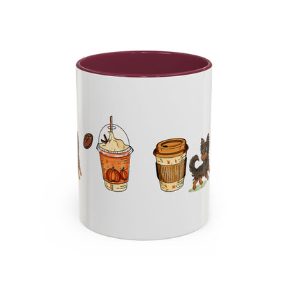 Yorkie Fall design, color Mugs 11oz
