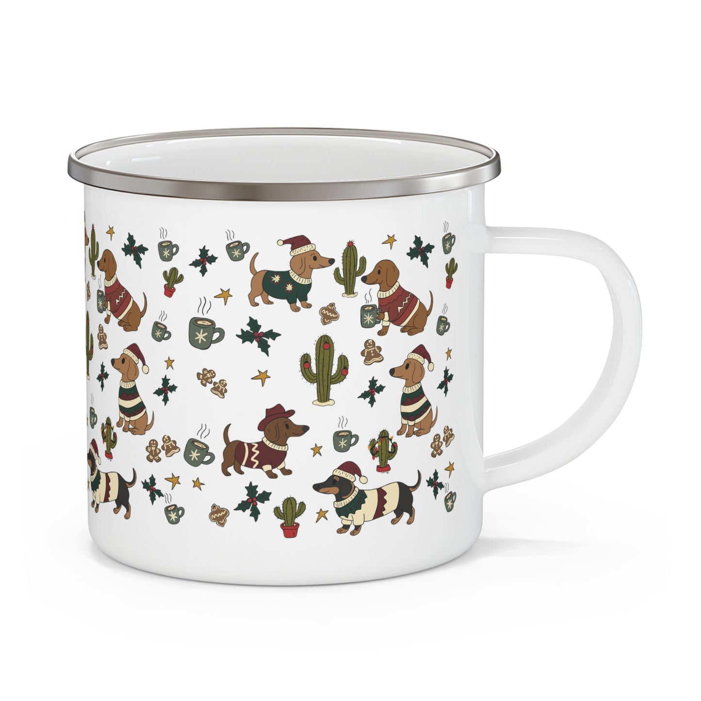 Weenie dog desert Christmas Camping Mug