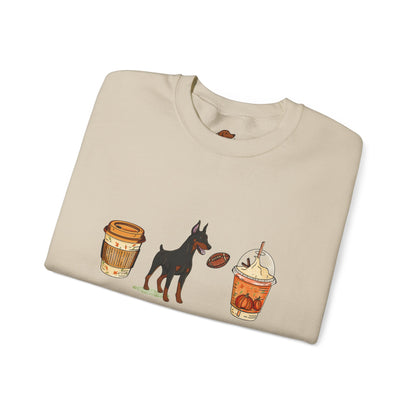 Doberman Fall Cups Unisex Heavy Blend™ Crewneck Sweatshirt