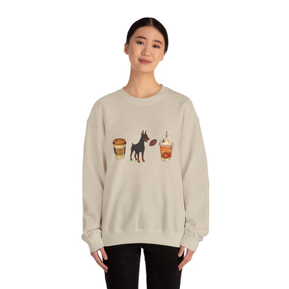 Doberman Fall Cups Unisex Heavy Blend™ Crewneck Sweatshirt