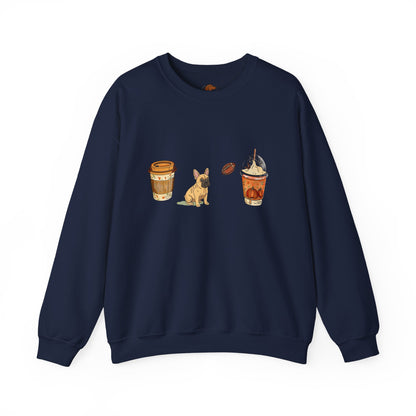 Frenchie Fall Cups Unisex Heavy Blend™ Crewneck Sweatshirt