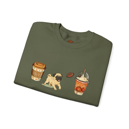 Pug  Fall Cups Unisex Heavy Blend™ Crewneck Sweatshirt