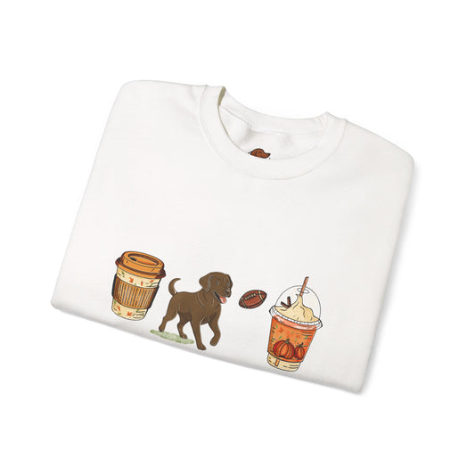 Chocolate lab Fall Cups Unisex Heavy Blend™ Crewneck Sweatshirt