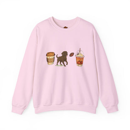 Chocolate lab Fall Cups Unisex Heavy Blend™ Crewneck Sweatshirt