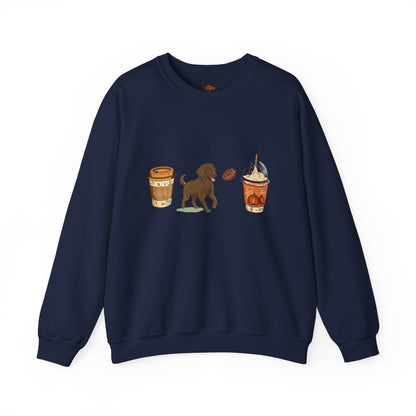 Chocolate lab Fall Cups Unisex Heavy Blend™ Crewneck Sweatshirt