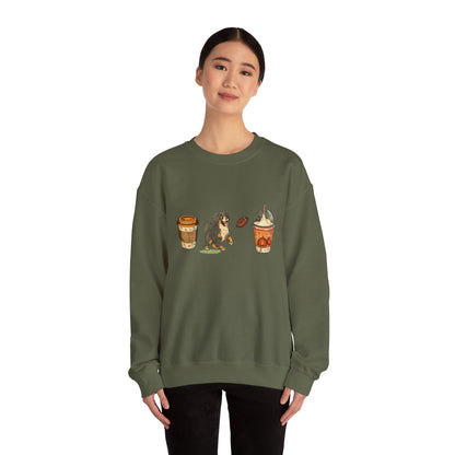 Bernese Mountain dog Fall Cups Unisex Heavy Blend™ Crewneck Sweatshirt