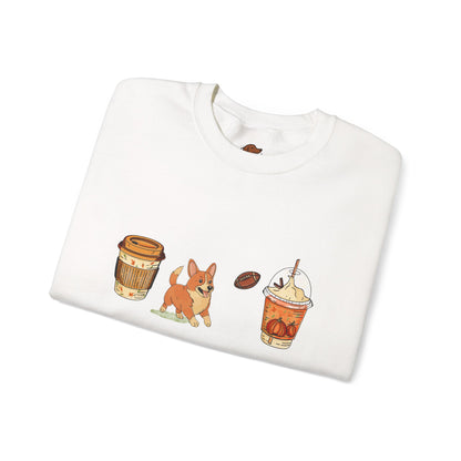 Corgi Fall Cups Unisex Heavy Blend™ Crewneck Sweatshirt