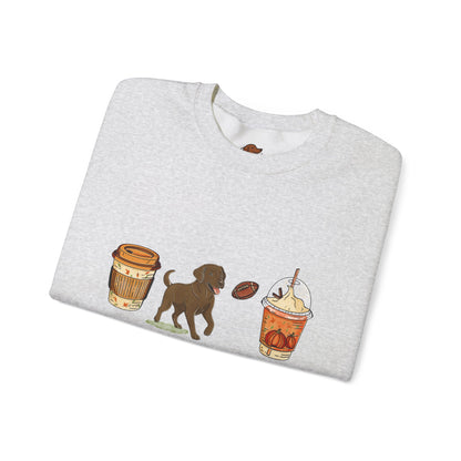 Chocolate lab Fall Cups Unisex Heavy Blend™ Crewneck Sweatshirt