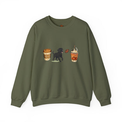 Black lab Fall Cups Unisex Heavy Blend™ Crewneck Sweatshirt