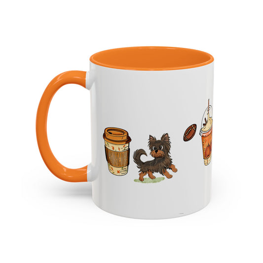 Yorkie Fall design, color Mugs 11oz
