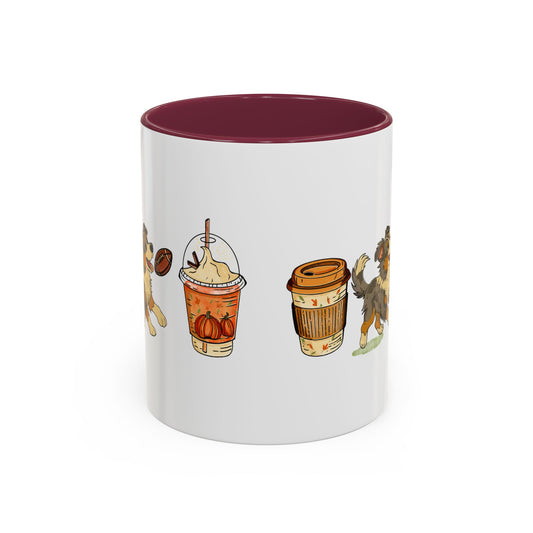 Australian Shepherd Fall design, color Mugs 11oz