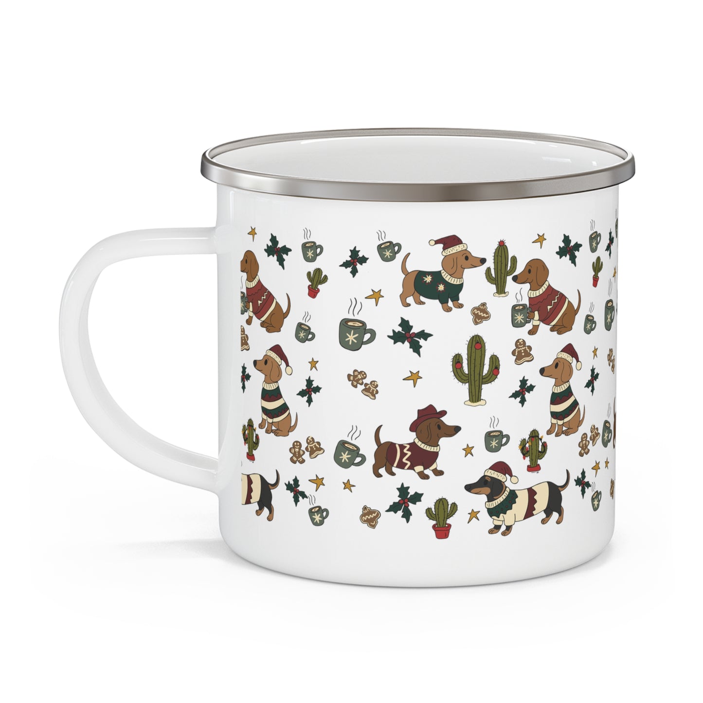 Weenie dog desert Christmas Camping Mug