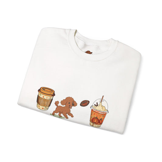 Mini Poodle Fall Cups Unisex Heavy Blend™ Crewneck Sweatshirt