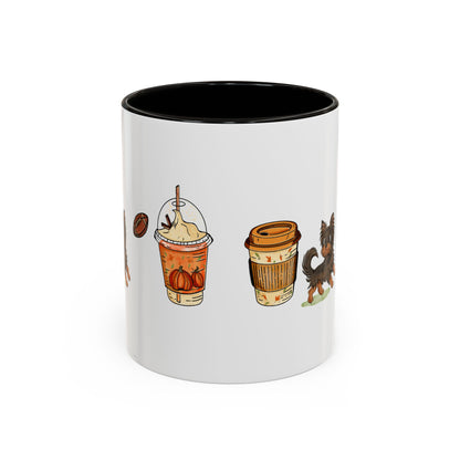 Yorkie Fall design, color Mugs 11oz