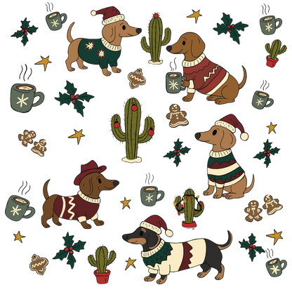 Weenie dog desert Christmas Camping Mug