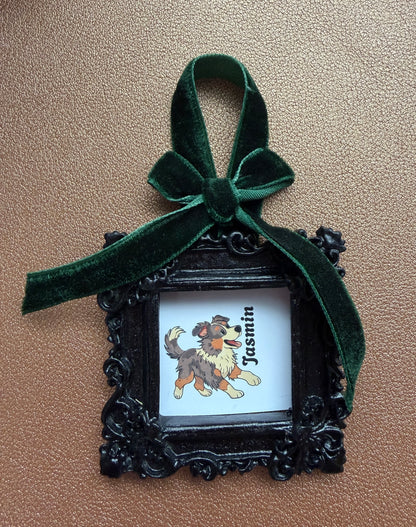 Custom Pet Ornament W/Vintage Frame