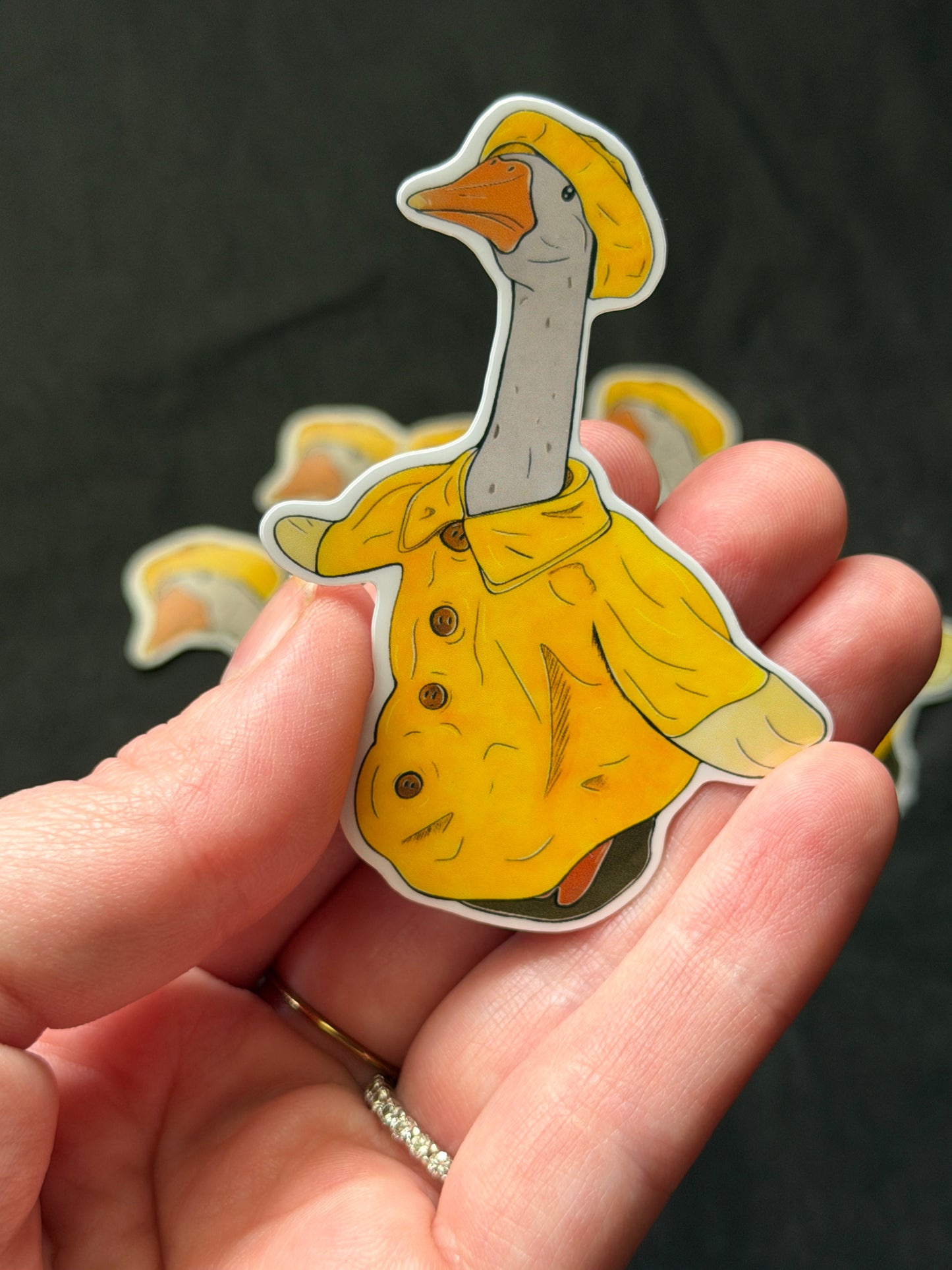 Porch goose inspired | Rain Coat Goose Sticker