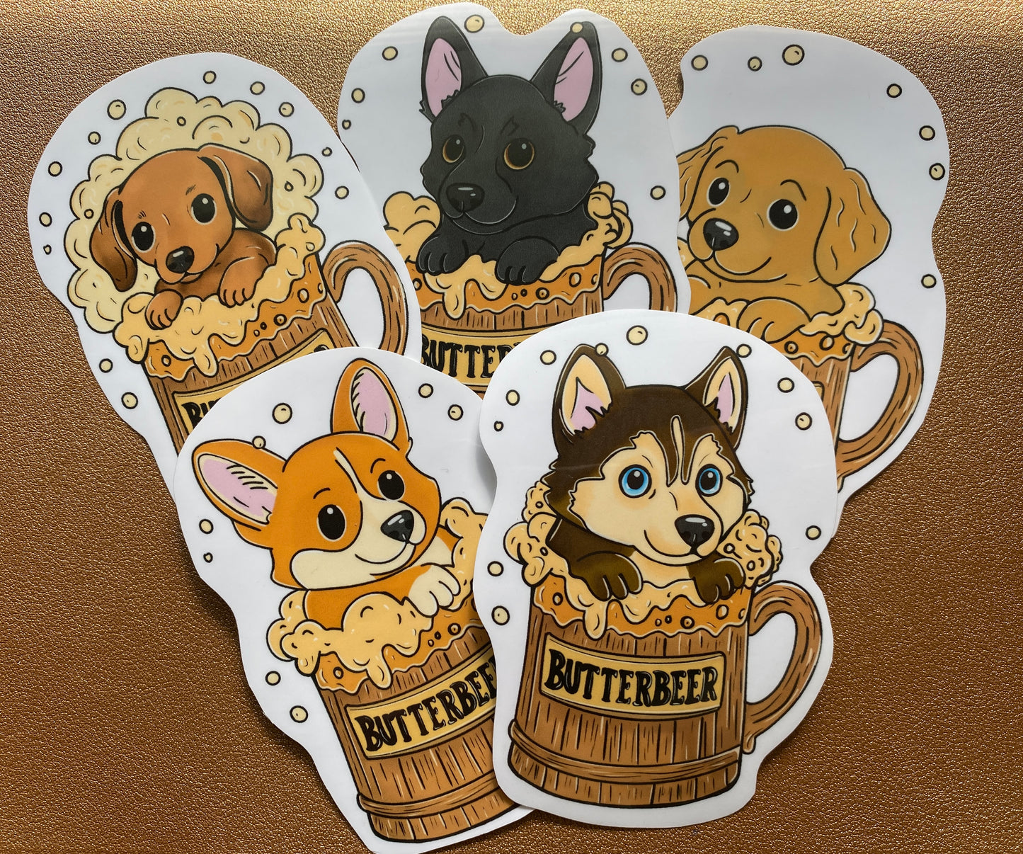 Stickers -5 Muggle Pups of butterbeer (collection)