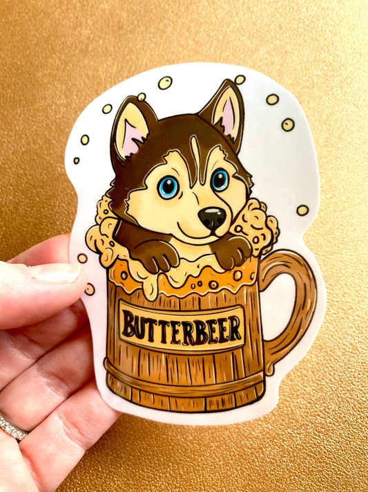 Sticker -Muggle Pup of butterbeer (Husky)