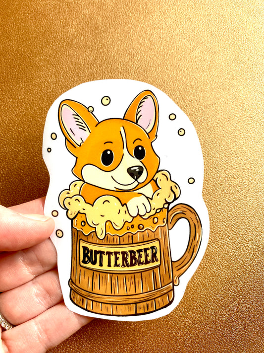 Sticker -Muggle Pup of butterbeer (Corgi)